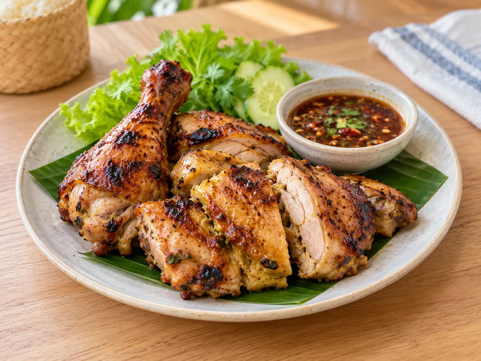 ไก่ย่างหมักเครื่อง